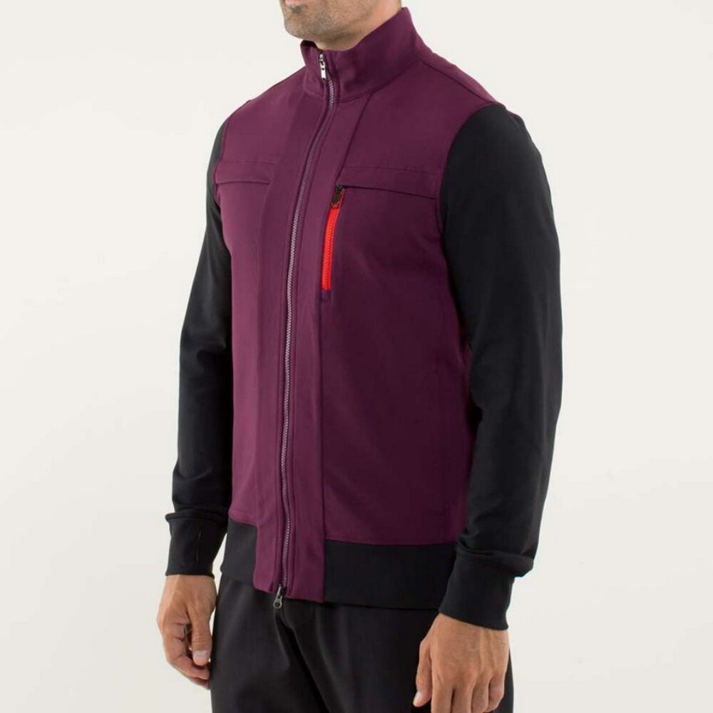 Lululemon Post Gravity Track Jacket Mens M (Estimate) Plum Full Double Zip
